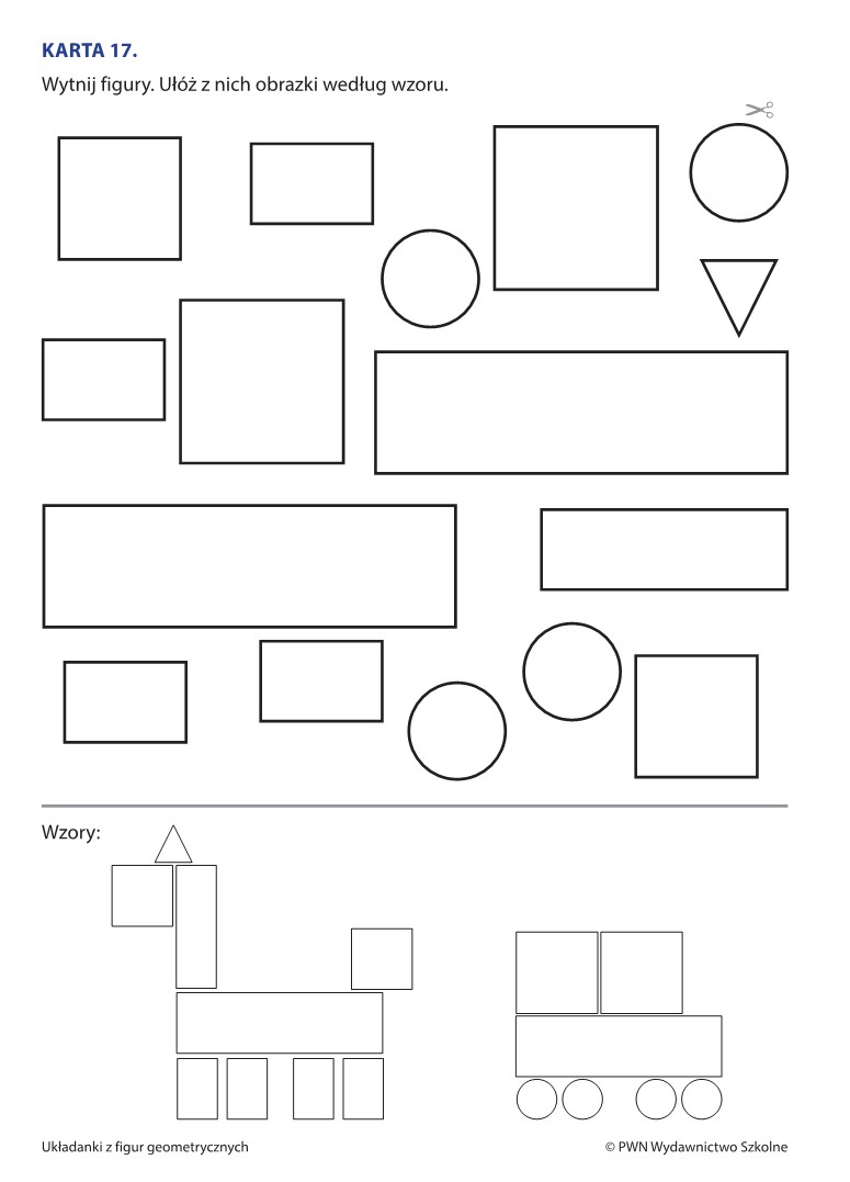 Nowa Trampolina Karta 17 Układanki z figur geometrycznych 1