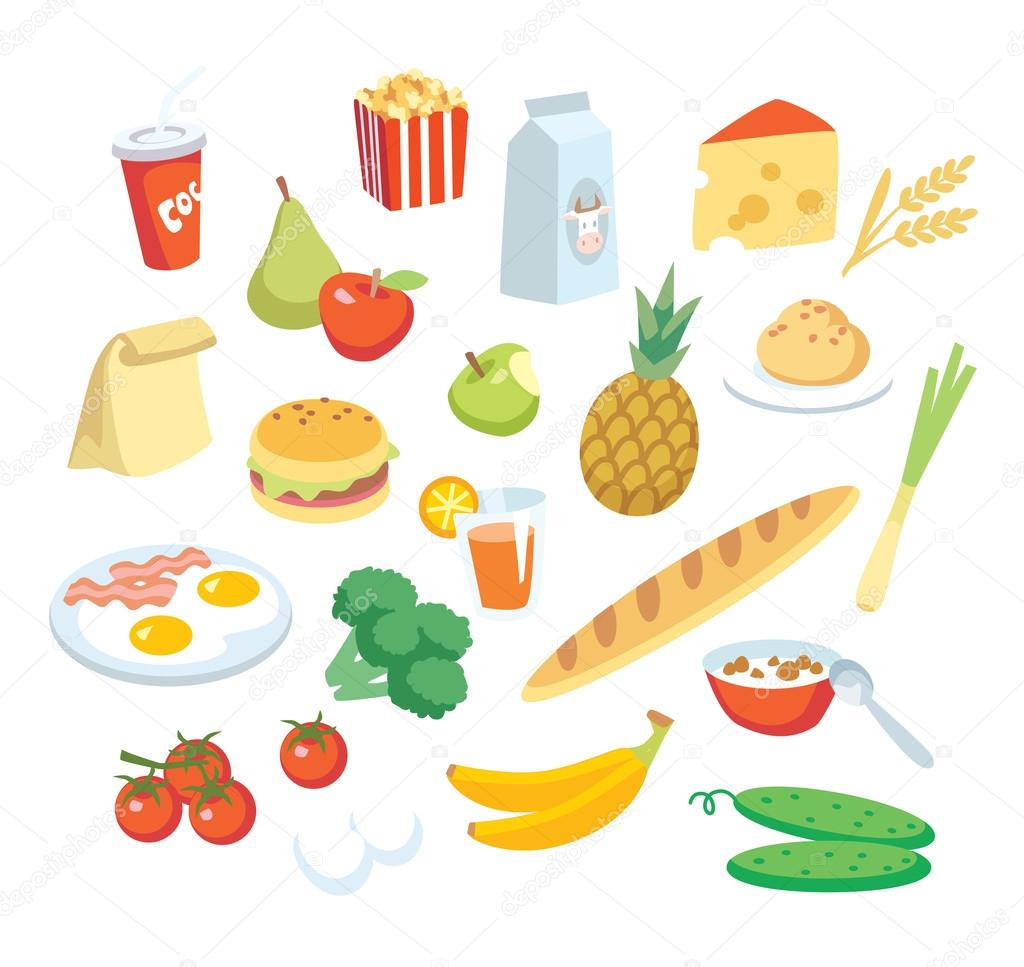 depositphotos 110337632 stock illustration healthy food illustration