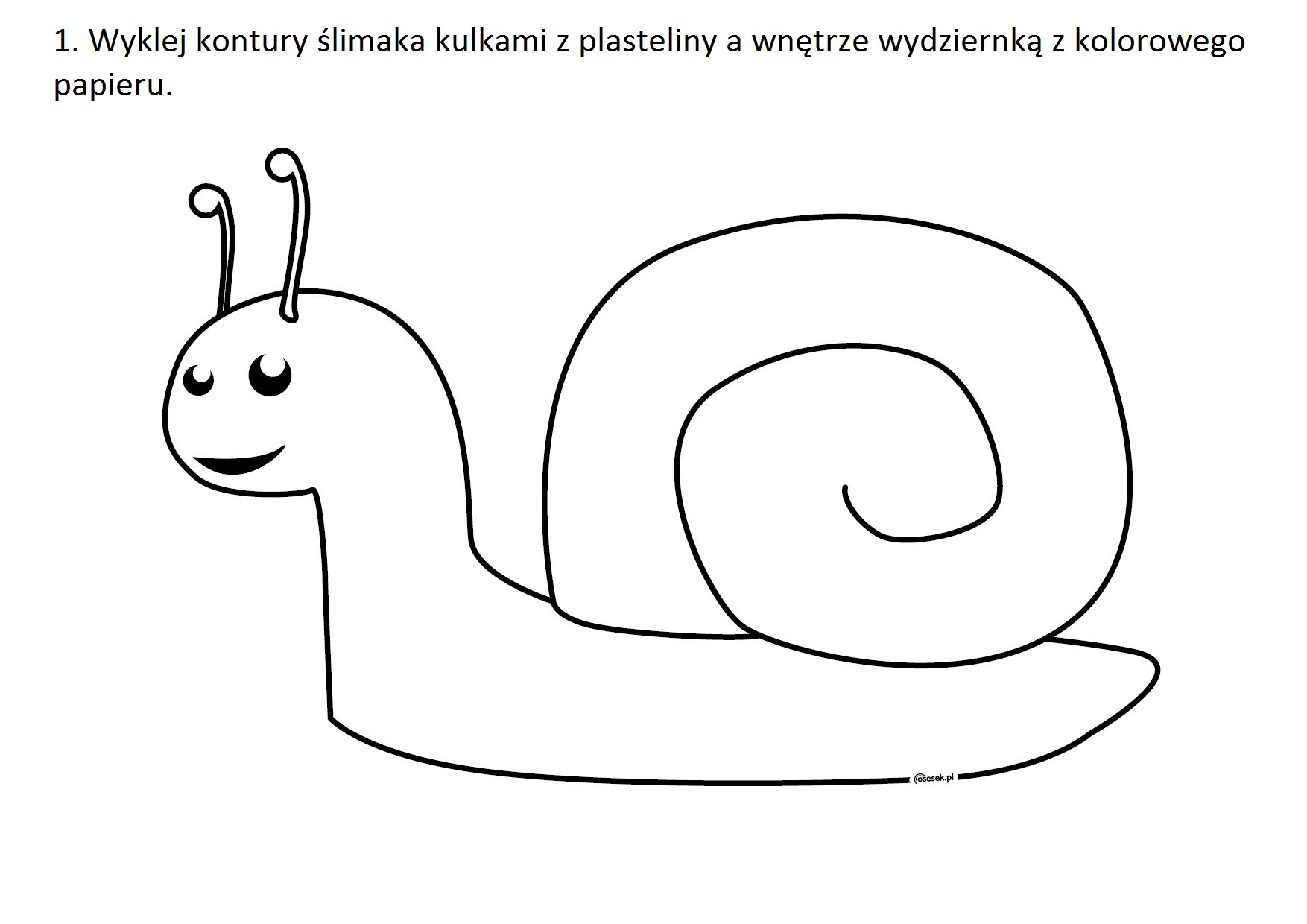 kolorowanka jestem wesoly slimak